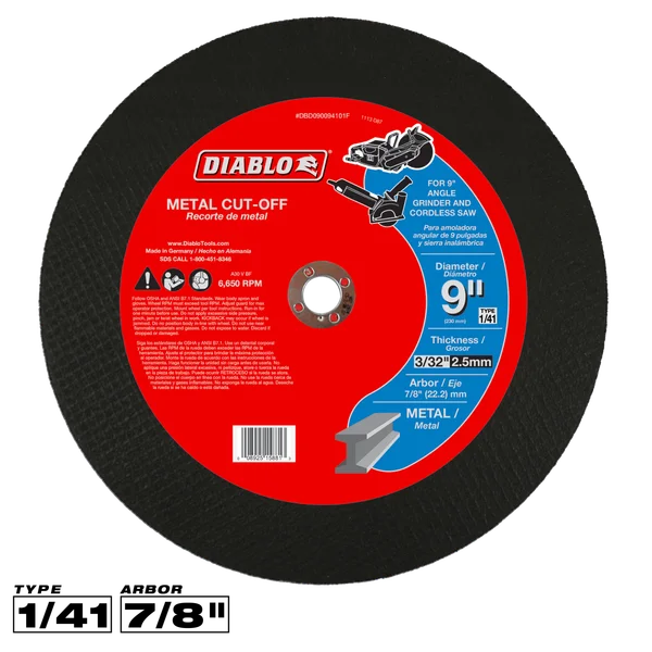 Diablo DBD090094101F - 9" Metal Cut-Off Disc