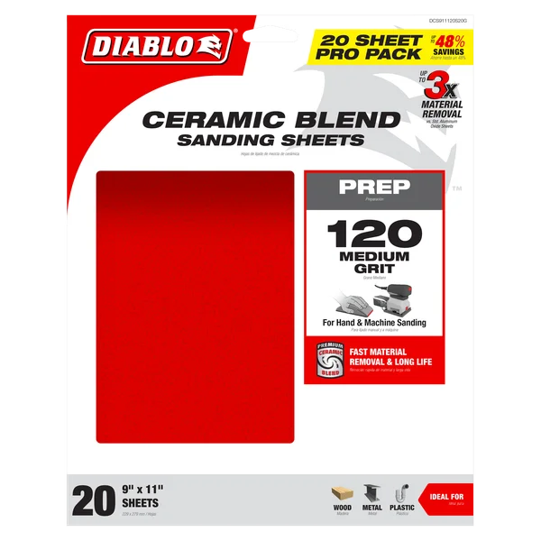 Diablo 9" x 11" 120-Grit Sanding Sheets