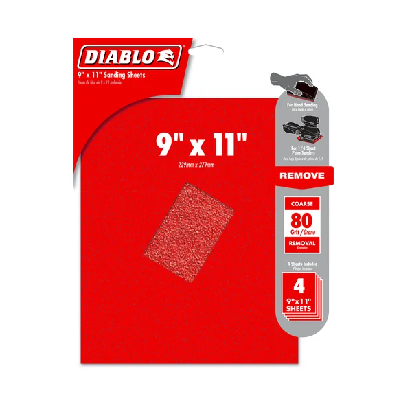 Diablo 9" x 11" 80-Grit Sanding Sheets