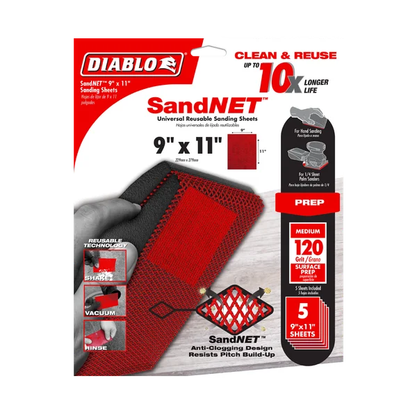 Diablo DND911120H05G - 9" x 11" Sand Demon™ 120-Grit Reusable Sanding Sheets (5-pk)