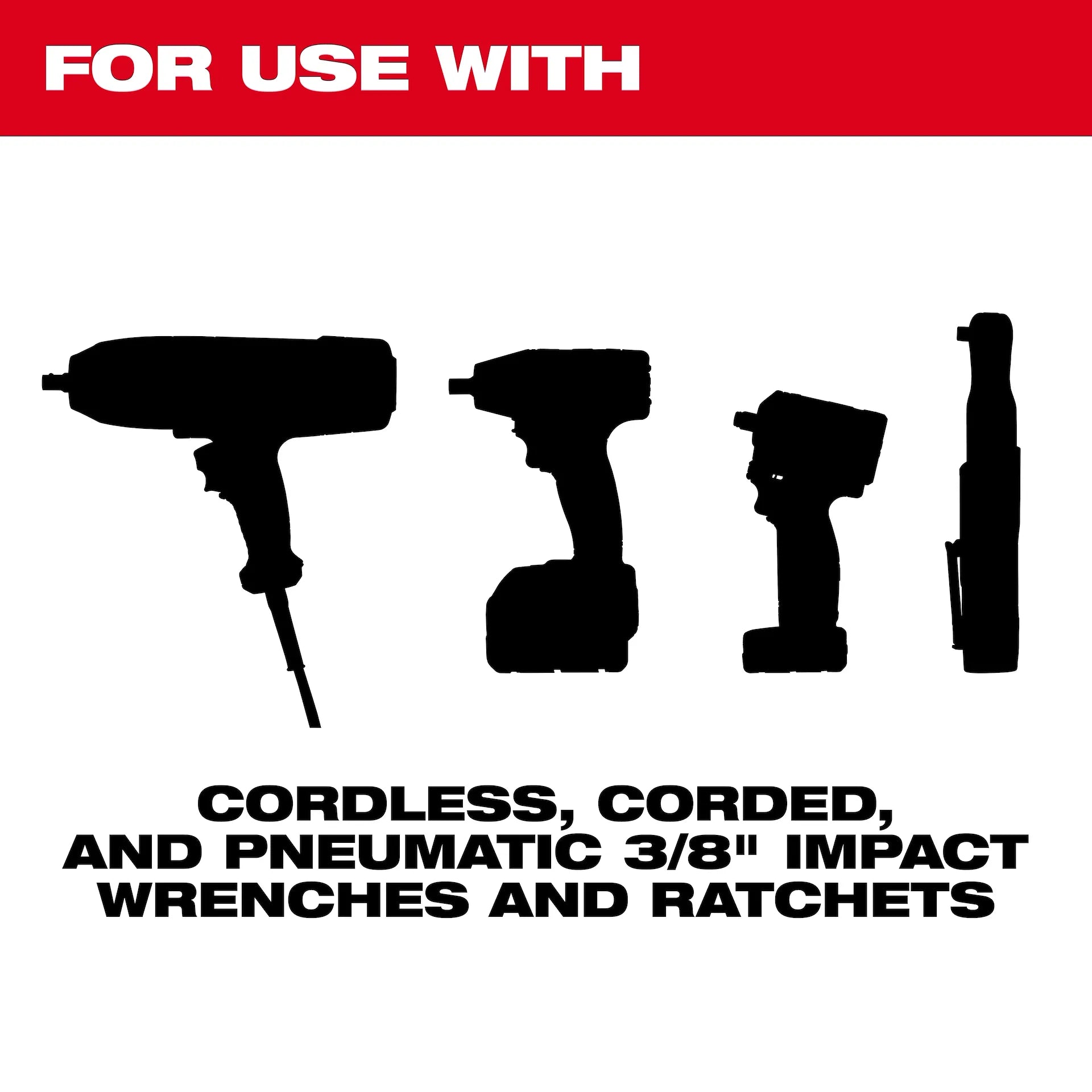 Milwaukee 49-66-7008 - 14PC SHOCKWAVE™ Impact Duty 3/8" Drive Metric Deep 6 Point Socket Set