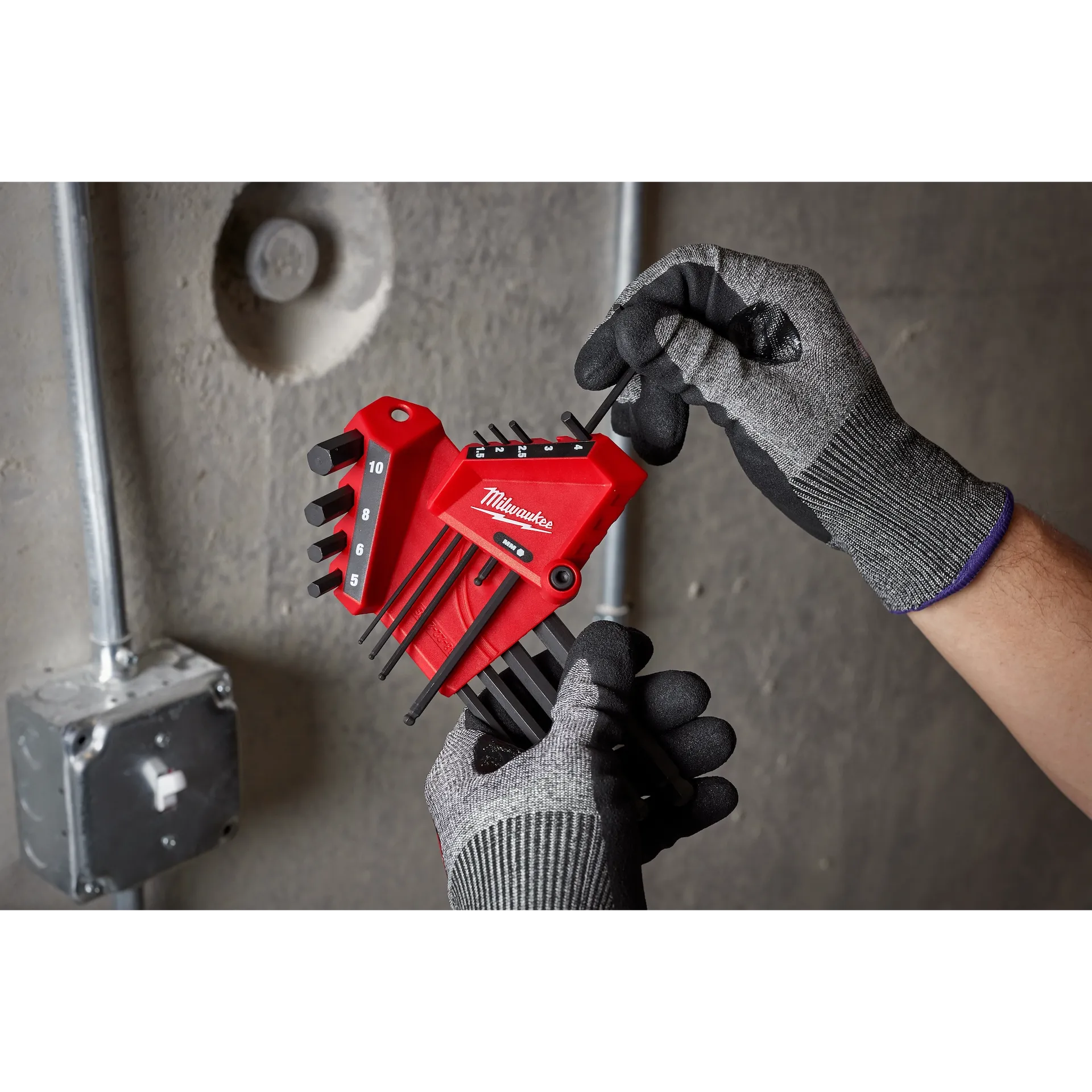 Milwaukee 48-22-2186 - 9-Key Ball End L-Style Hex Key Set - Metric