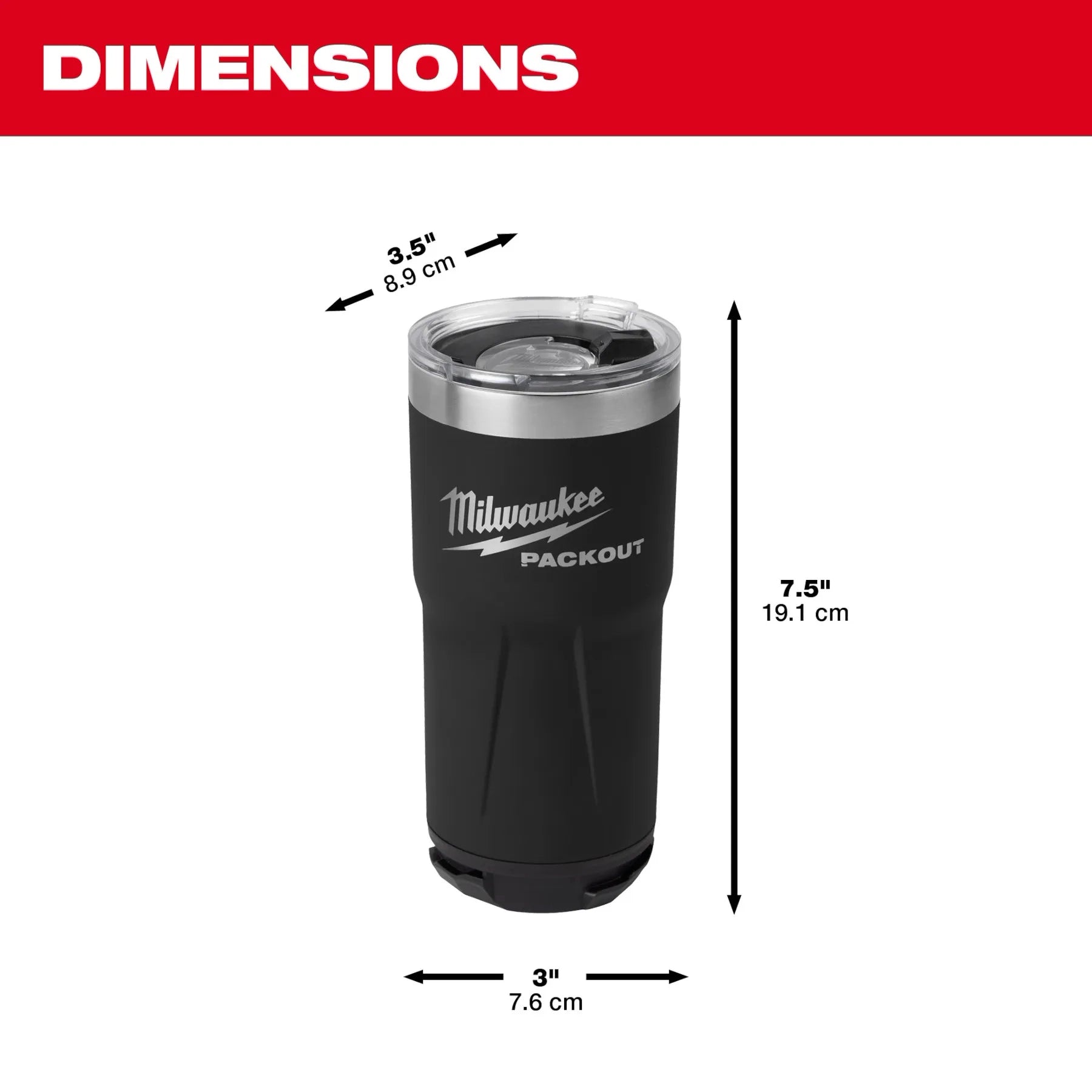 Milwaukee 48-82-8392B - Black PACKOUT™ 20oz Tumbler