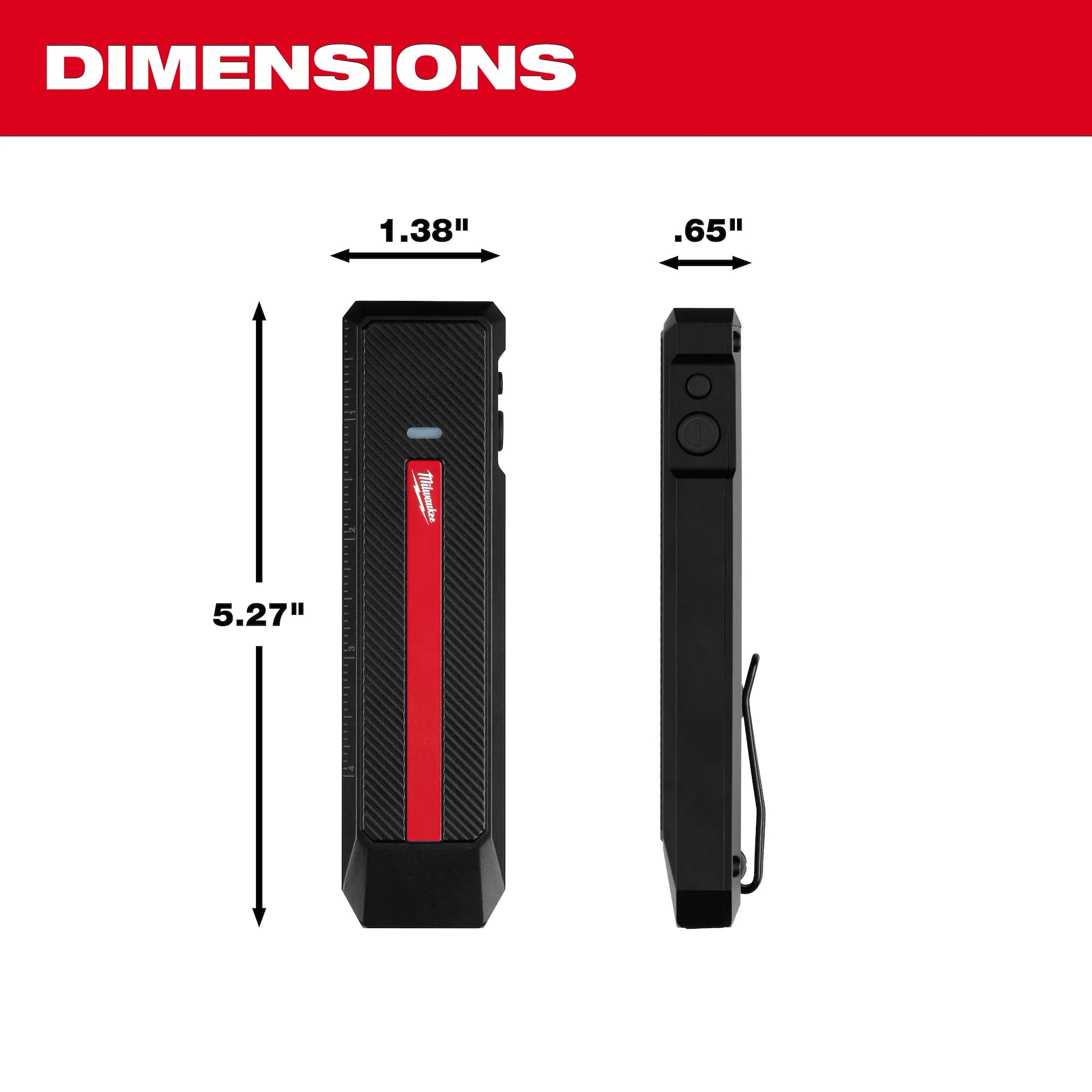 Milwaukee 2016R - Rechargeable Flat Flashlight w/ Green Laser