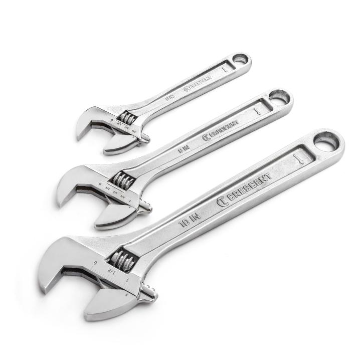 Crescent AC3PC - 3 Piece Adjustable Wrench Set 6", 8" & 10"