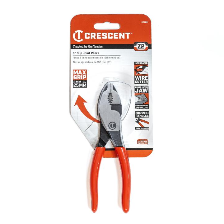 Crescent HTZ26 - 6" Z2 Dipped Handle Slip Joint Pliers
