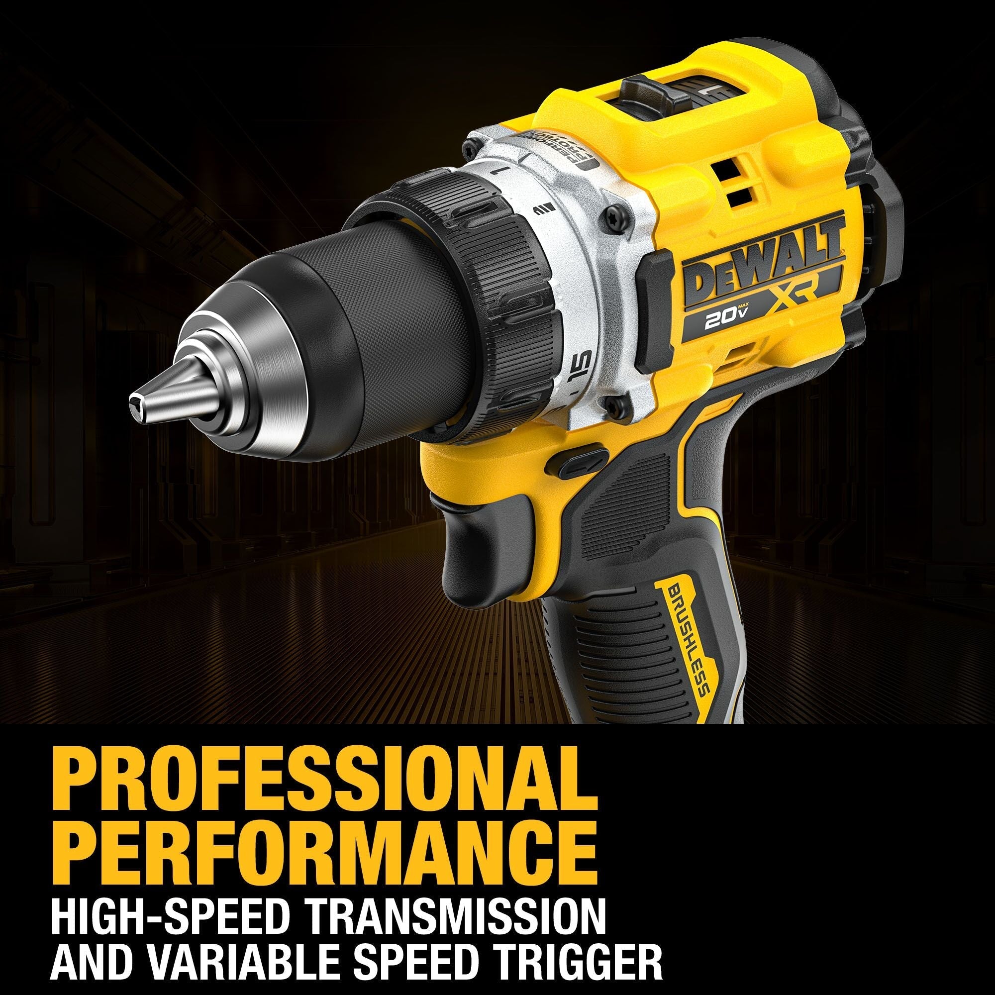 DEWALT DCD801B – DEWALT 20V MAX* XR® Brushless Cordless 1/2 in. Drill/Driver (Tool Only) DEWALT