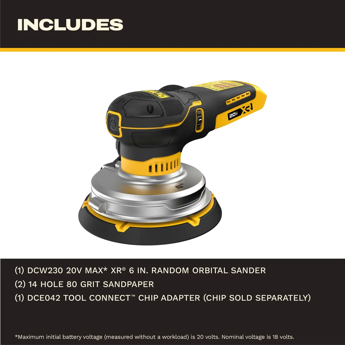 DEWALT DCW230B - 20V MAX* XR® 6-in Random Orbit Sander
