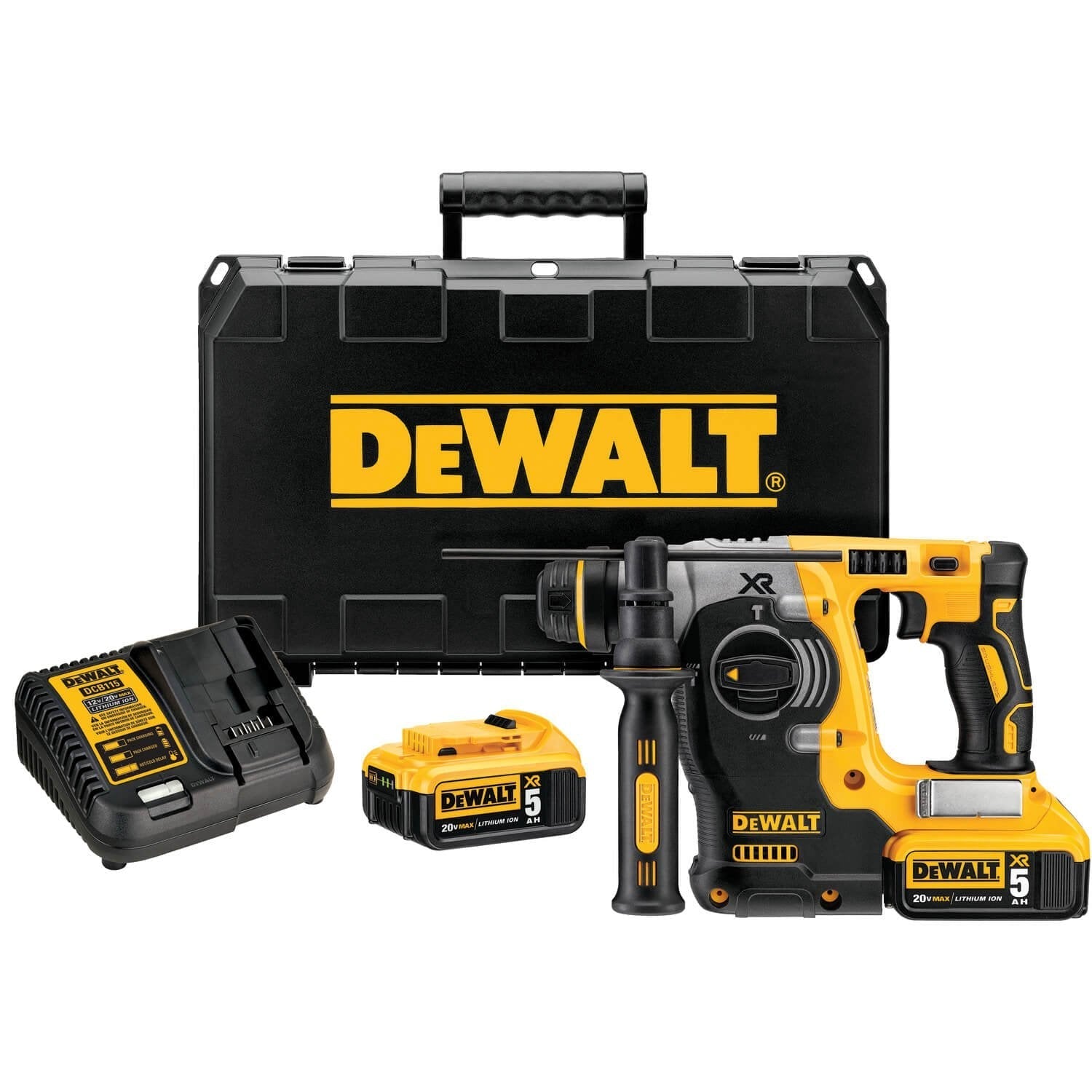 DEWALT DCH273P2 20V Max Brushless SDS Rotary Hammer with 5 Ah Batteries - Wise Line Tools