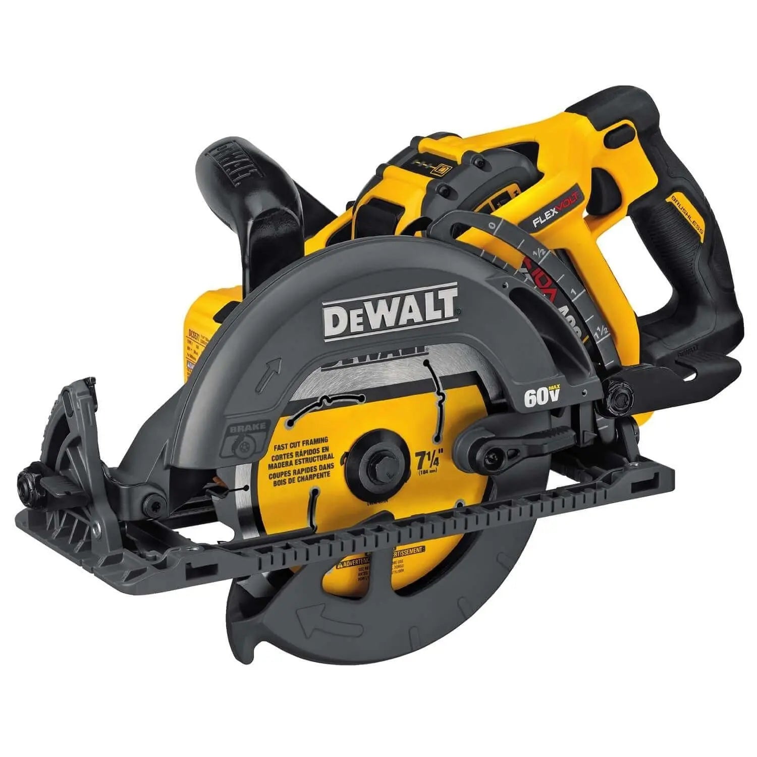 DEWALT DCS577X1 FLEXVOLT® 60V MAX* 7-1/4 IN. CORDLESS WORM DRIVE STYLE SAW (9.0A - Wise Line Tools