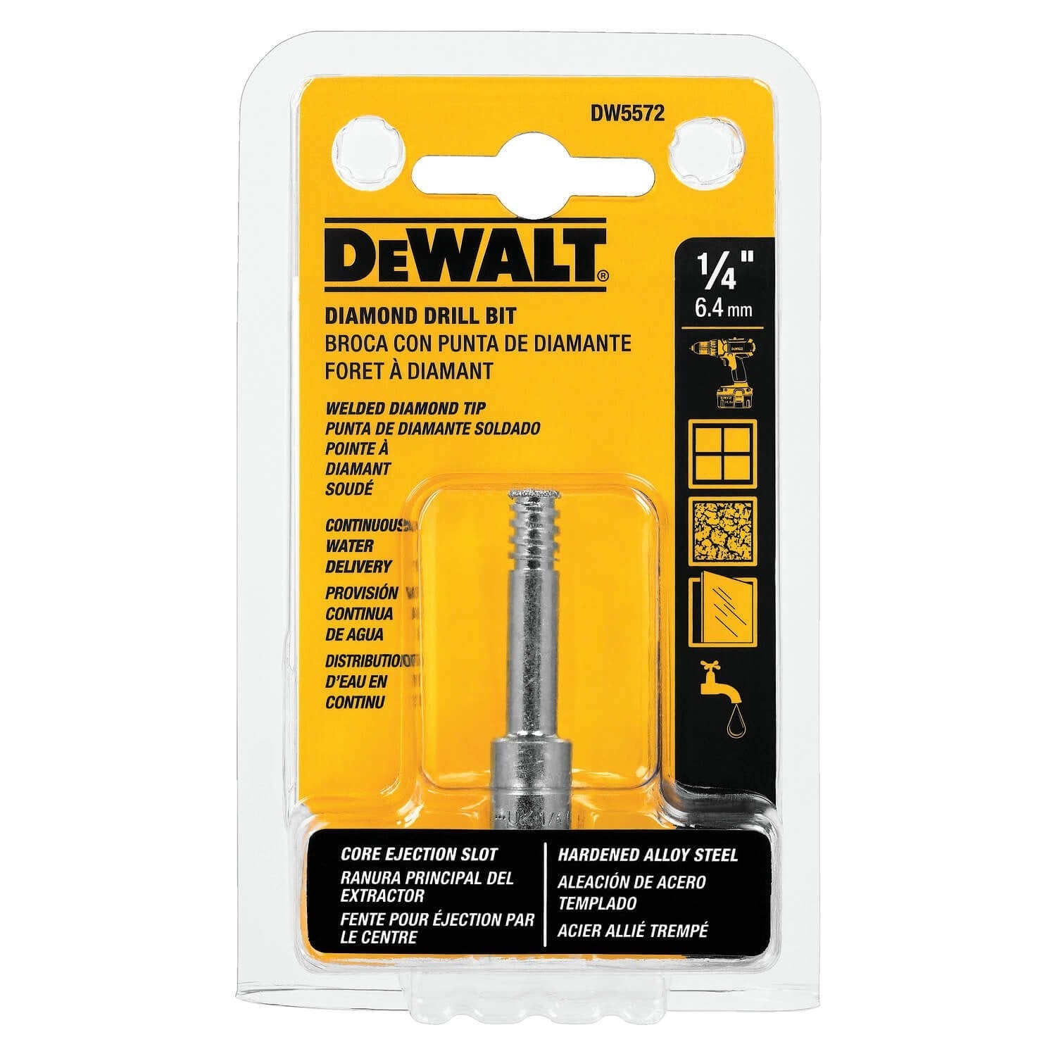 DEWALT DW5572-Tile Drill Bit, Diamond Tip, 1/4-Inch DEWALT
