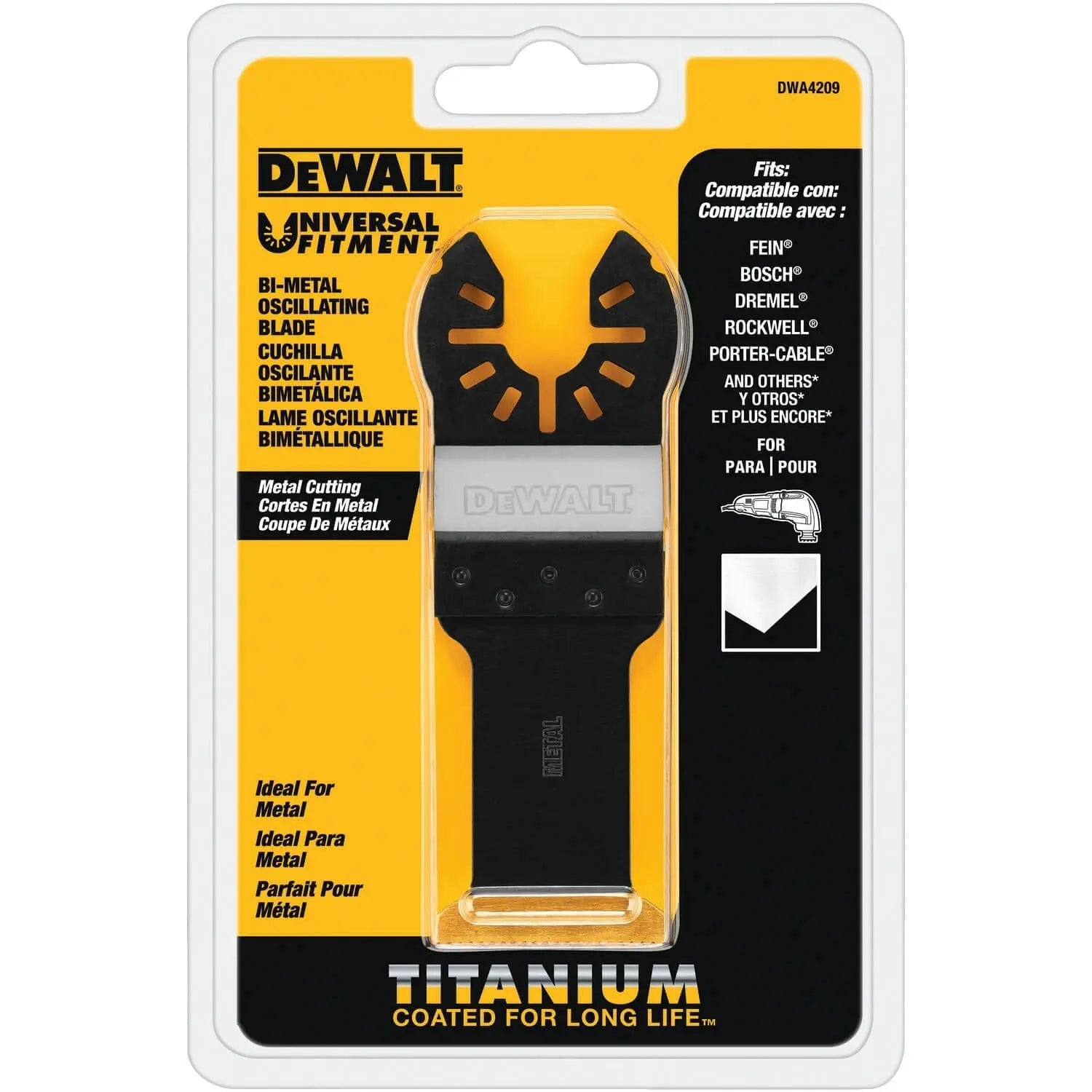 DEWALT DWA4209-1-1/4 In Titanium Oscillating Tool Blade For Metal Cutting (1 Pack) - Wise Line Tools