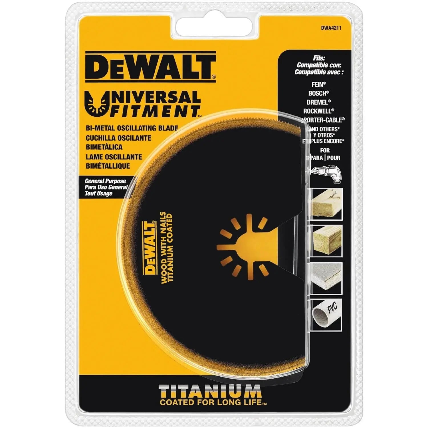 DEWALT DWA4211-1-1/4 In Titanium Oscillating Tool Blade For Flush Cutting (1 Pack) - Wise Line Tools
