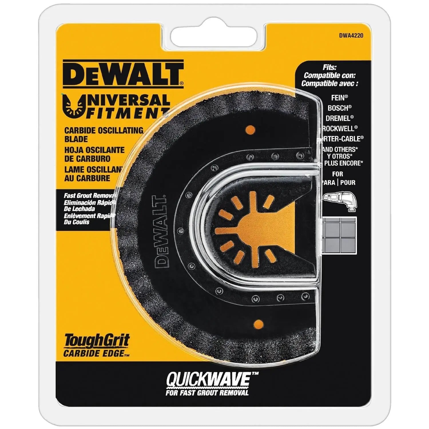 DEWALT DWA4220-Oscillating Tool Blade For Grout Removal, Fast Cutting, Carbide - Wise Line Tools
