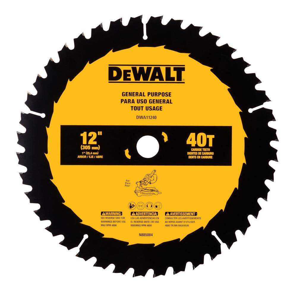 DEWALT DWA11240 - 12 IN 40T SAW ONE BLADE DEWALT