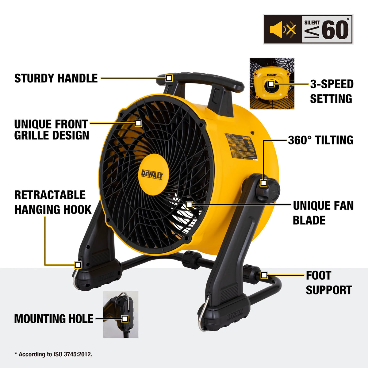 DEWALT DXF1616 - 16" Benchtop/Hanging Fan