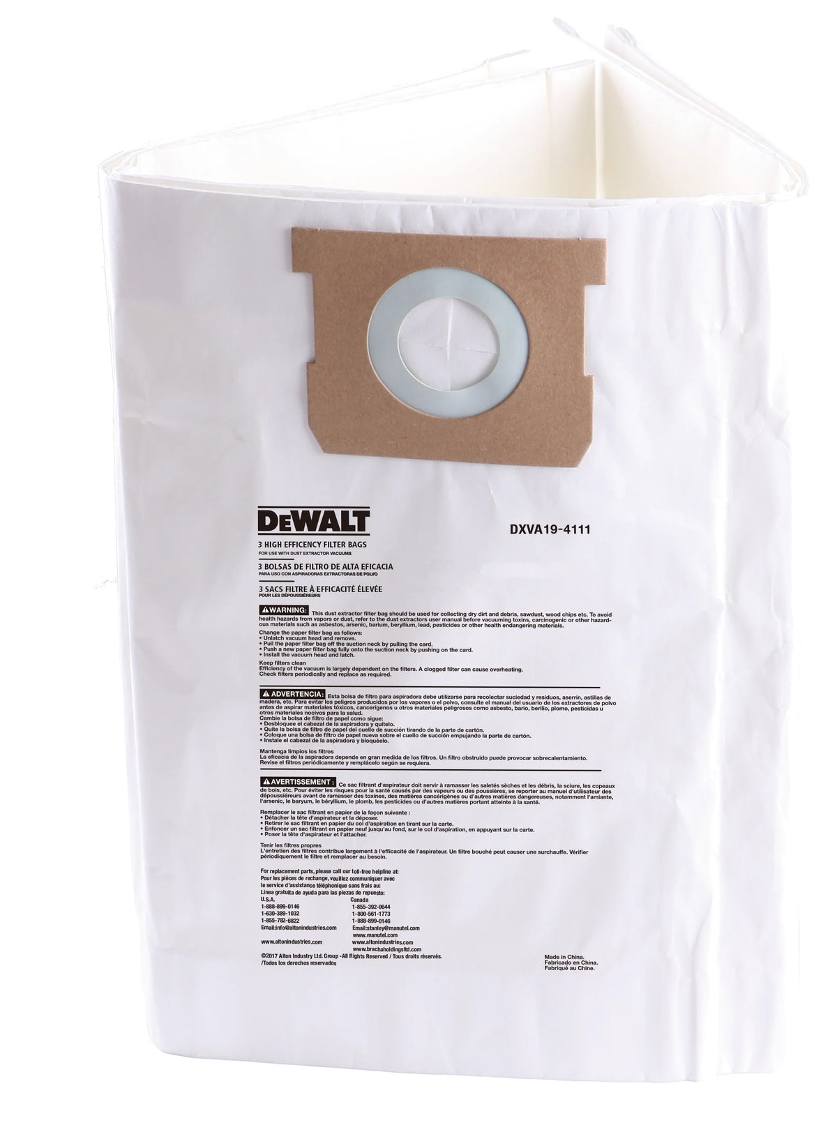 DEWALT DXVA19-4111 - 6 Gallon to 10 Gallon Fine Dust Bag Filter Wet/Dry Vacuum (Pack of 3)