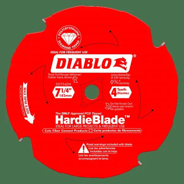 Diablo D0704DH - 7-1/4" 4T Fiber Cement Blade - Wise Line Tools