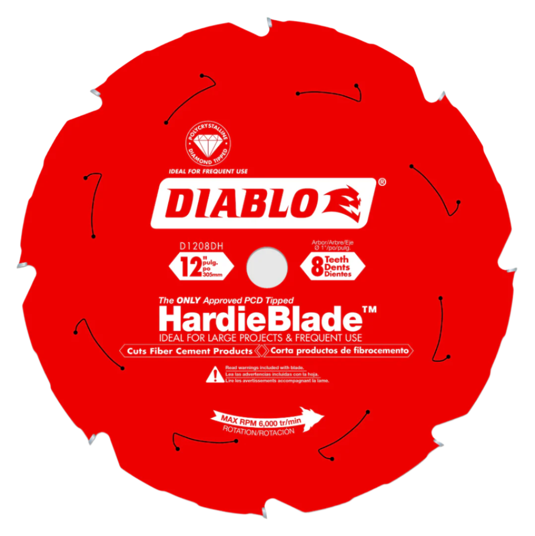 Diablo D1208DH - 12" 8T Fiber Cement Blade - Wise Line Tools