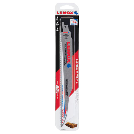 Lenox 1832118 - Demolition Carbide Tipped 6" Reciprocating Saw Blade