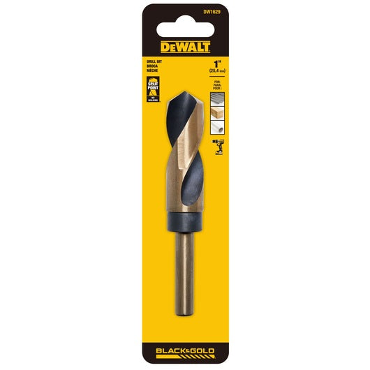 DeWalt DW1629 - 1" Silver & Deming Black Oxide Drill Bit - 1/2" Shank