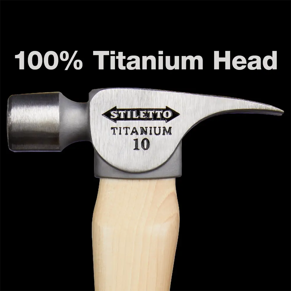 Stiletto FH10C - 10oz Smooth/Curved Hickory Smooth Titanium Face Hammer