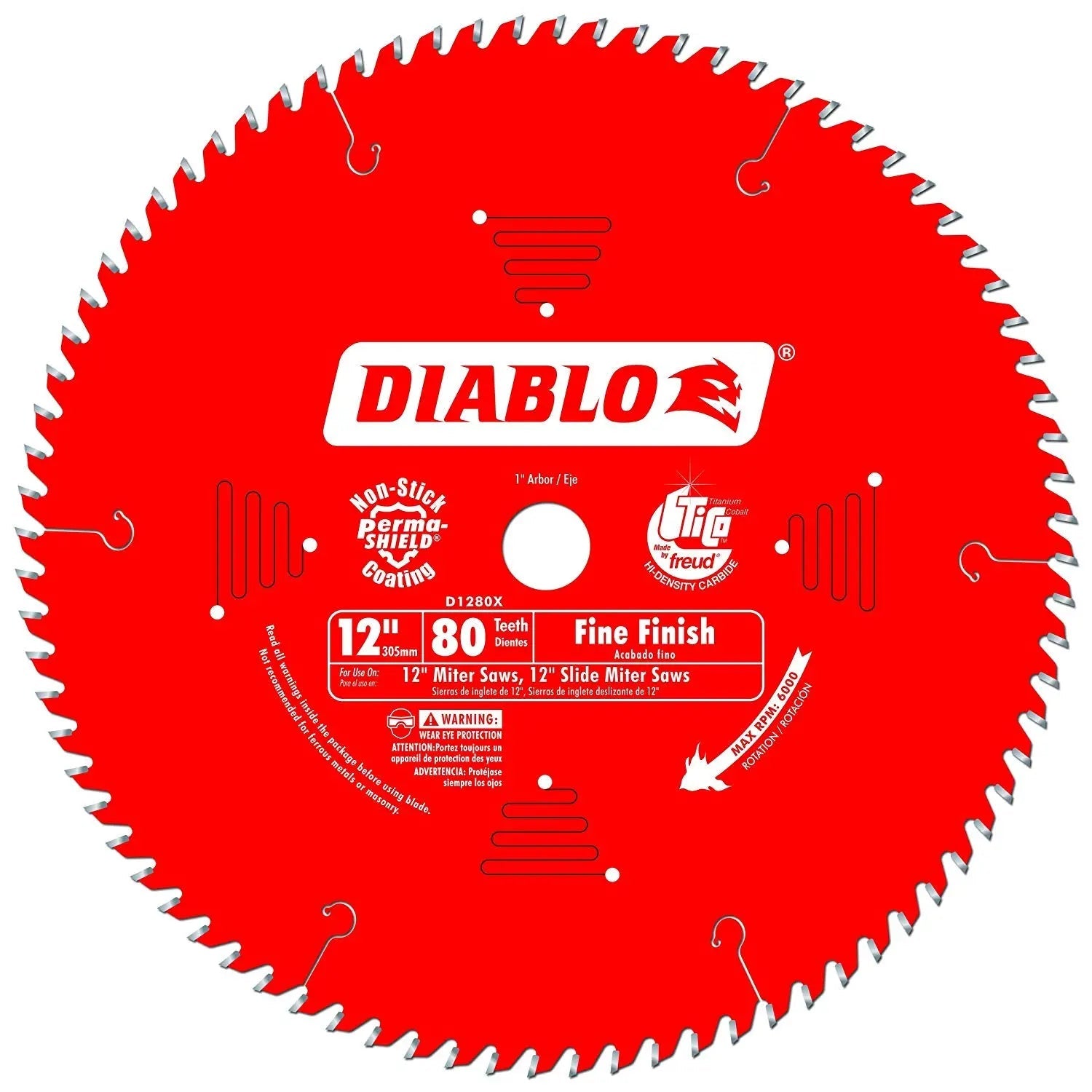 Diablo D1280X - Diablo 12" 80T Fine Finish Saw Blade DIABLO