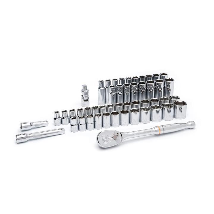 Gearwrench 80700D - 49 Piece 1/2" Drive 6 Point Standard and Deep SAE/Metric Mechanics Tool Set
