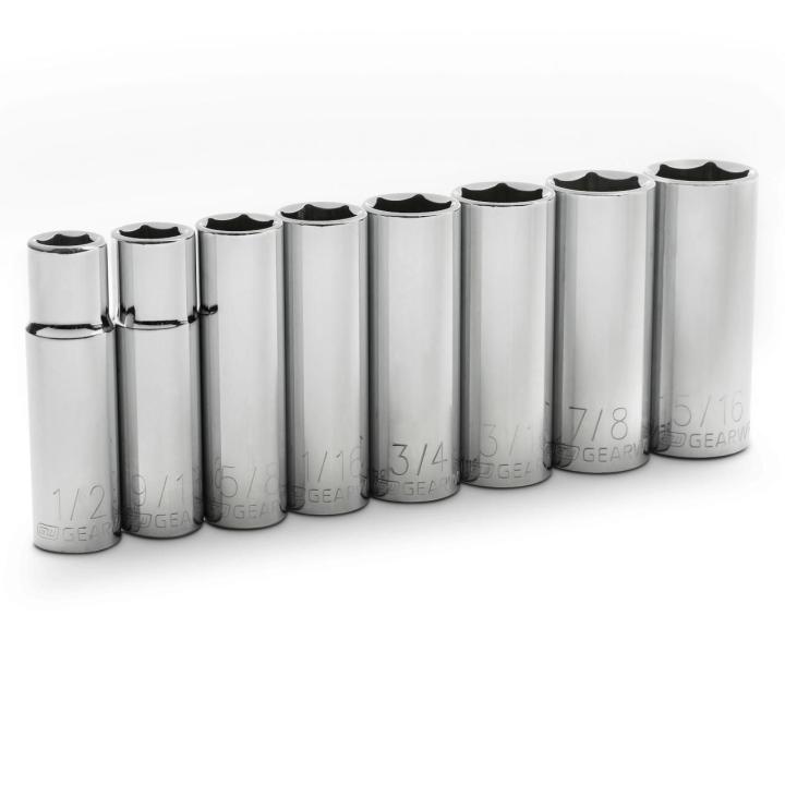 Gearwrench 80705 - 8 Piece 1/2" Drive 6 Point Deep SAE Socket Set