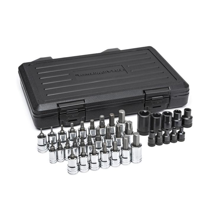 Gearwrench 80726 - 36 Piece 1/4", 3/8" & 1/2" Drive Standard Hex, E-Torx® & Torx® Bit SAE/Metric Socket Set