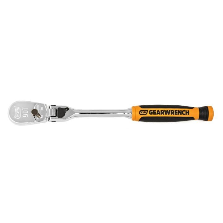 Gearwrench 81298T - 3 Piece 1/4", 3/8" & 1/2" Drive 90-Tooth Dual Material Locking Flex Head Ratchet Set