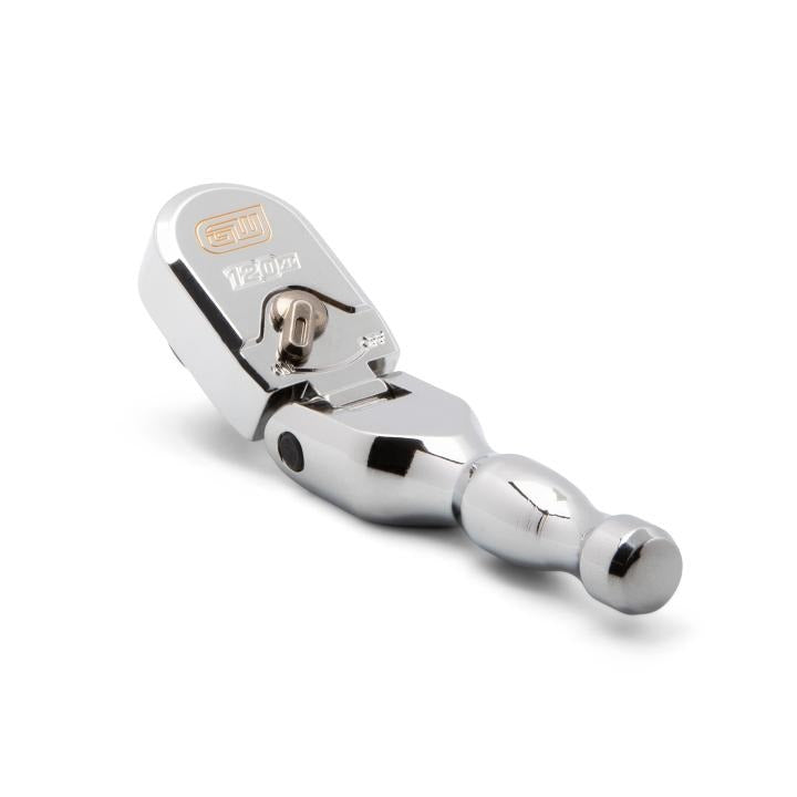 Gearwrench 81212XP - 3/8" Drive 120XP™ Full Polish Chrome Stubby Flex Head Teardrop Ratchet 4-3/4"