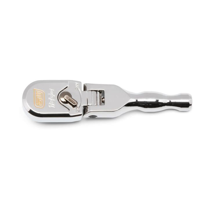 Gearwrench 81212XP - 3/8" Drive 120XP™ Full Polish Chrome Stubby Flex Head Teardrop Ratchet 4-3/4"