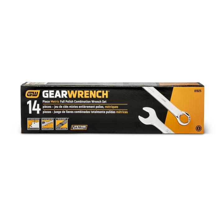 Gearwrench 81925 - 14 Piece 6 Point Combination Metric Wrench Set