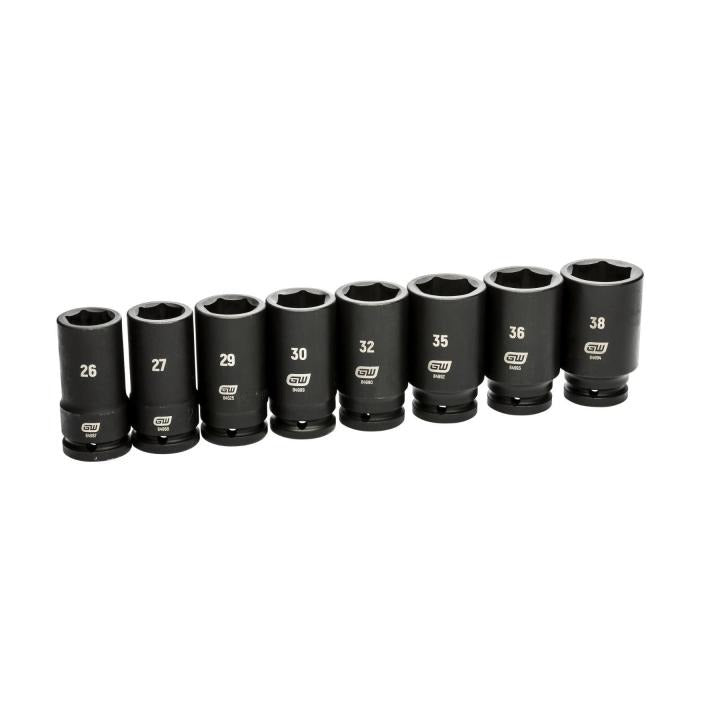 Gearwrench 84032 - 8 Piece 3/4" Drive 6 Point Metric Deep Impact Socket Set
