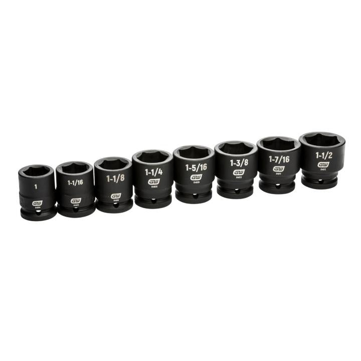 Gearwrench 84034 - 8 Piece 3/4" Drive 6 Point SAE Impact Socket Set