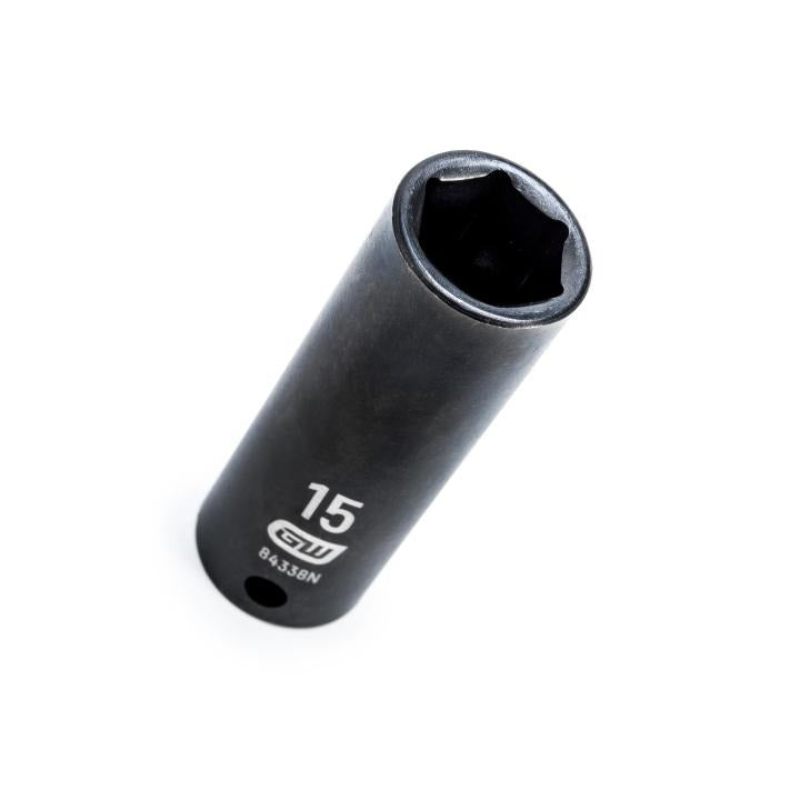 Gearwrench 84338N - 3/8" Drive 6 Point Deep Impact Metric Socket 15mm