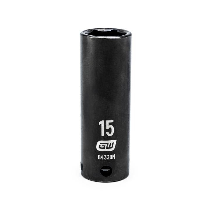 Gearwrench 84338N - 3/8" Drive 6 Point Deep Impact Metric Socket 15mm