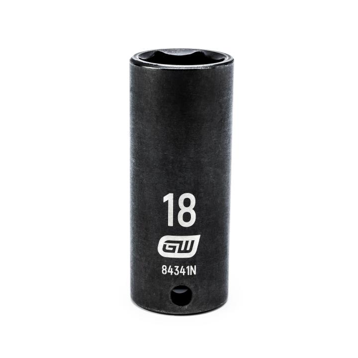 Gearwrench 84341N - 3/8" Drive 6 Point Deep Impact Metric Socket 18mm