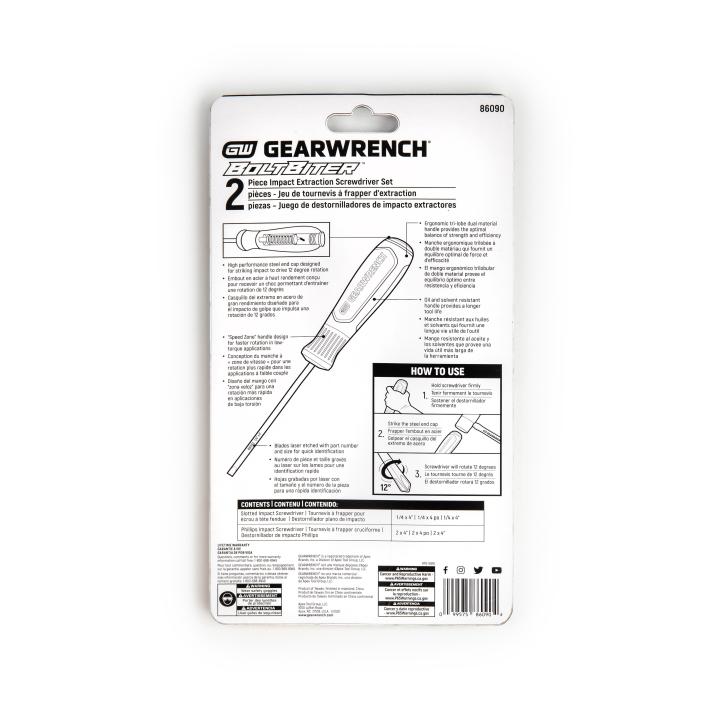 Gearwrench 86090 - 2 Piece Bolt Biter™ Dual Material Extraction Screwdriver Set