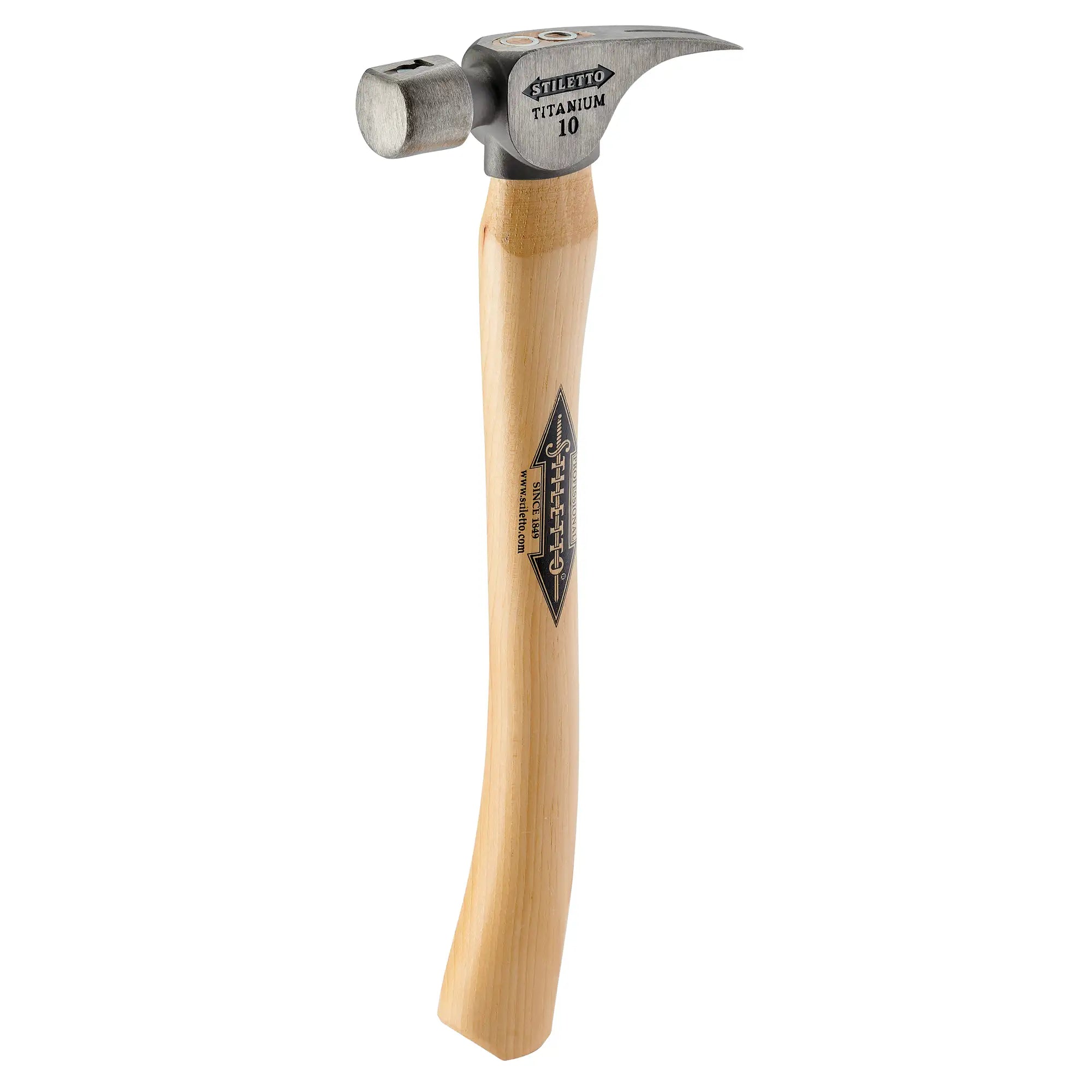Stiletto FH10C - 10oz Smooth/Curved Hickory Smooth Titanium Face Hammer