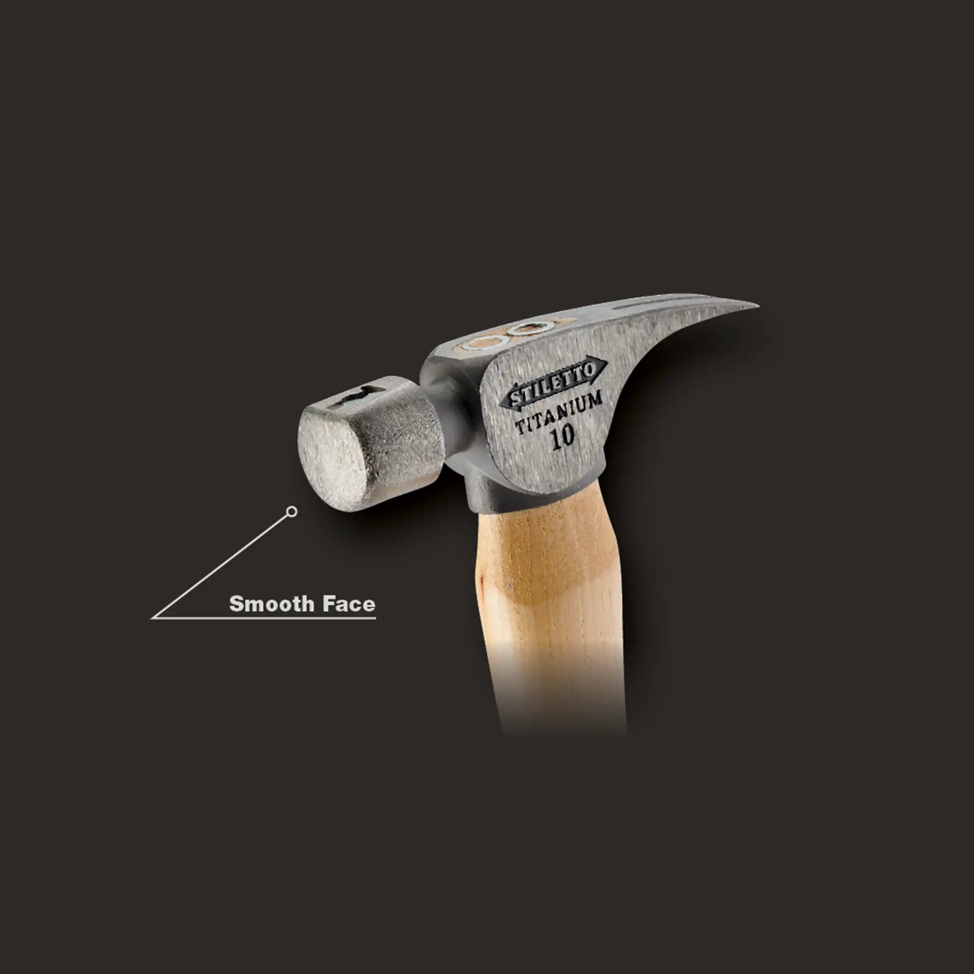 Stiletto FH10C - 10oz Smooth/Curved Hickory Smooth Titanium Face Hammer