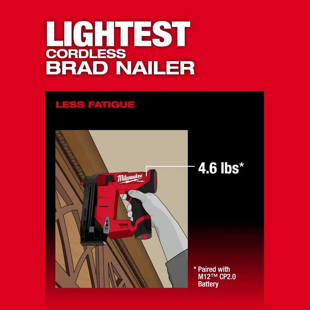 Milwaukee 2541-20 - M12 FUEL™ 18 Gauge Compact Brad Nailer - Wise Line Tools