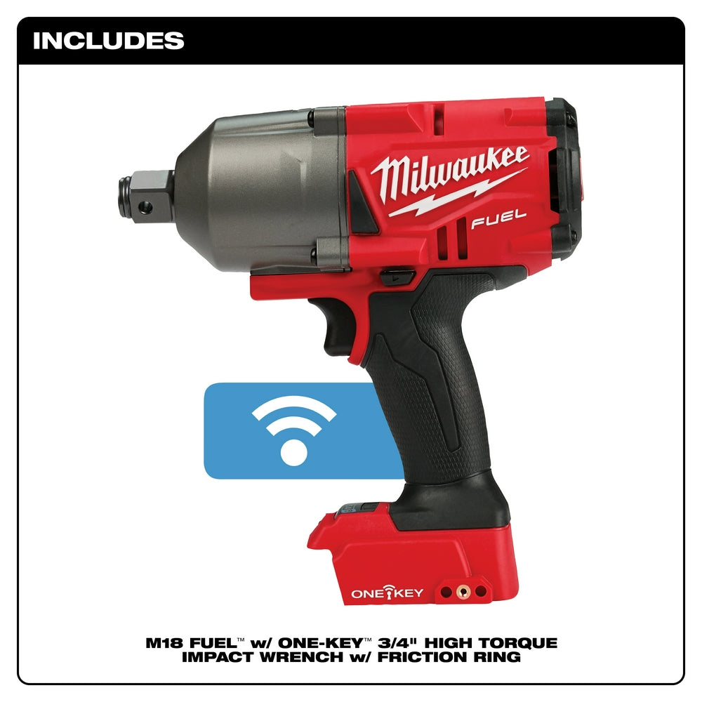 Milwaukee 2864-20 - M18 FUEL™ w/ONE-KEY™ High Torque Impact Wrench 3/4 in. Friction Ring - Wise Line Tools