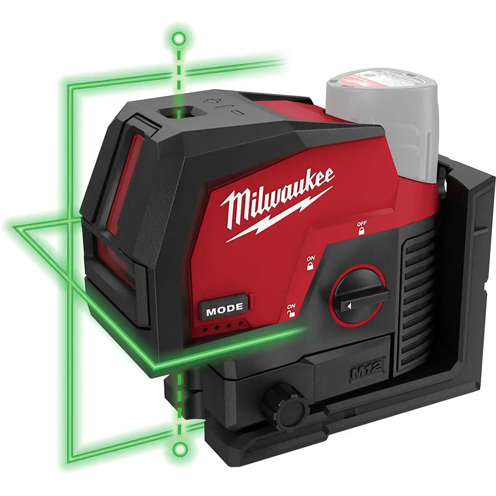 Milwaukee 3622-20 - M12™ Green Cross Line & Plumb Points Laser - Wise Line Tools