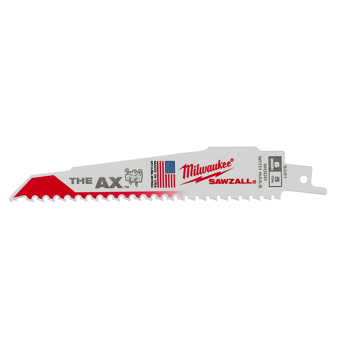 Milwaukee 48-00-5021 - 6" 5 TPI The Ax™ Sawzall® Blade (5 Pk) - Wise Line Tools