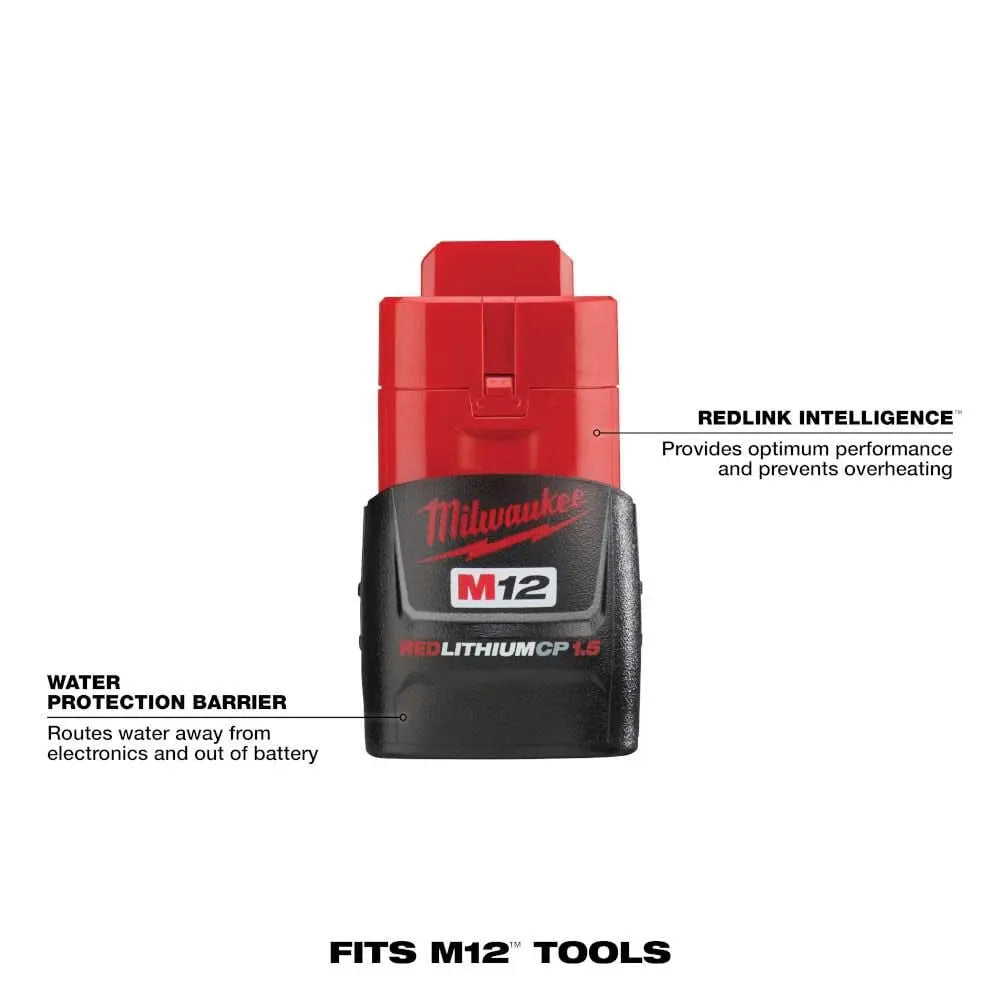 Milwaukee 48-11-2411 - M12™ REDLITHIUM™ 1.5Ah Compact Battery Pack (2 Piece) - Wise Line Tools