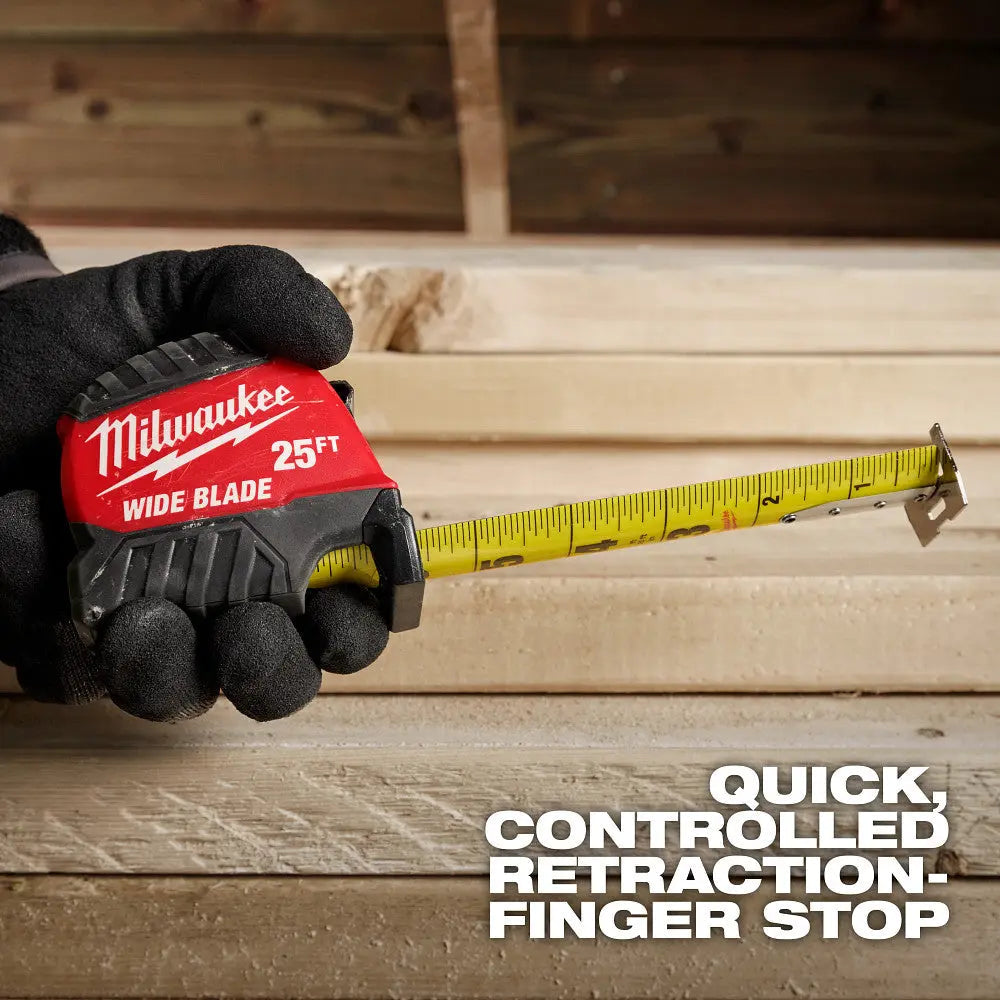 Milwaukee 48-22-1225 - 25ft Wide Blade Tape Measure - Wise Line Tools