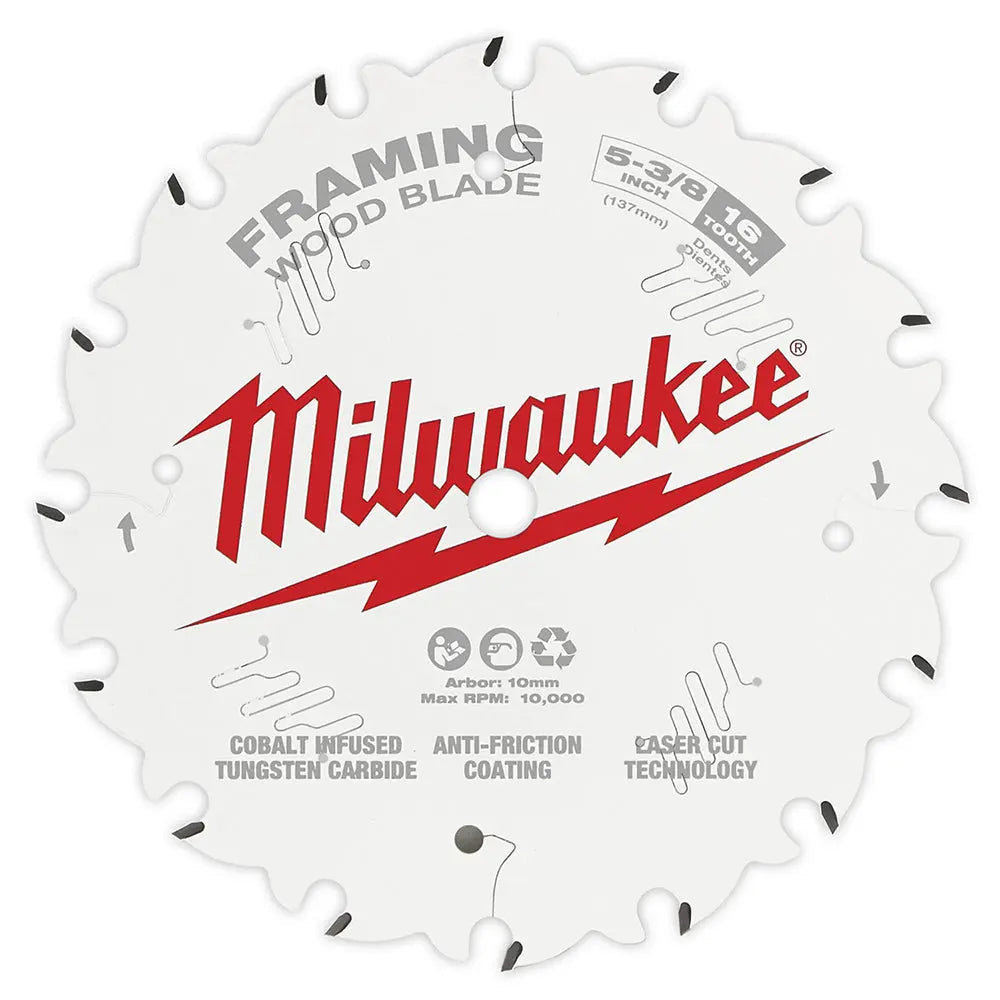 Milwaukee 48-40-0522 - 5-3/8 in. 16T Framing Circular Saw Blade - Wise Line Tools