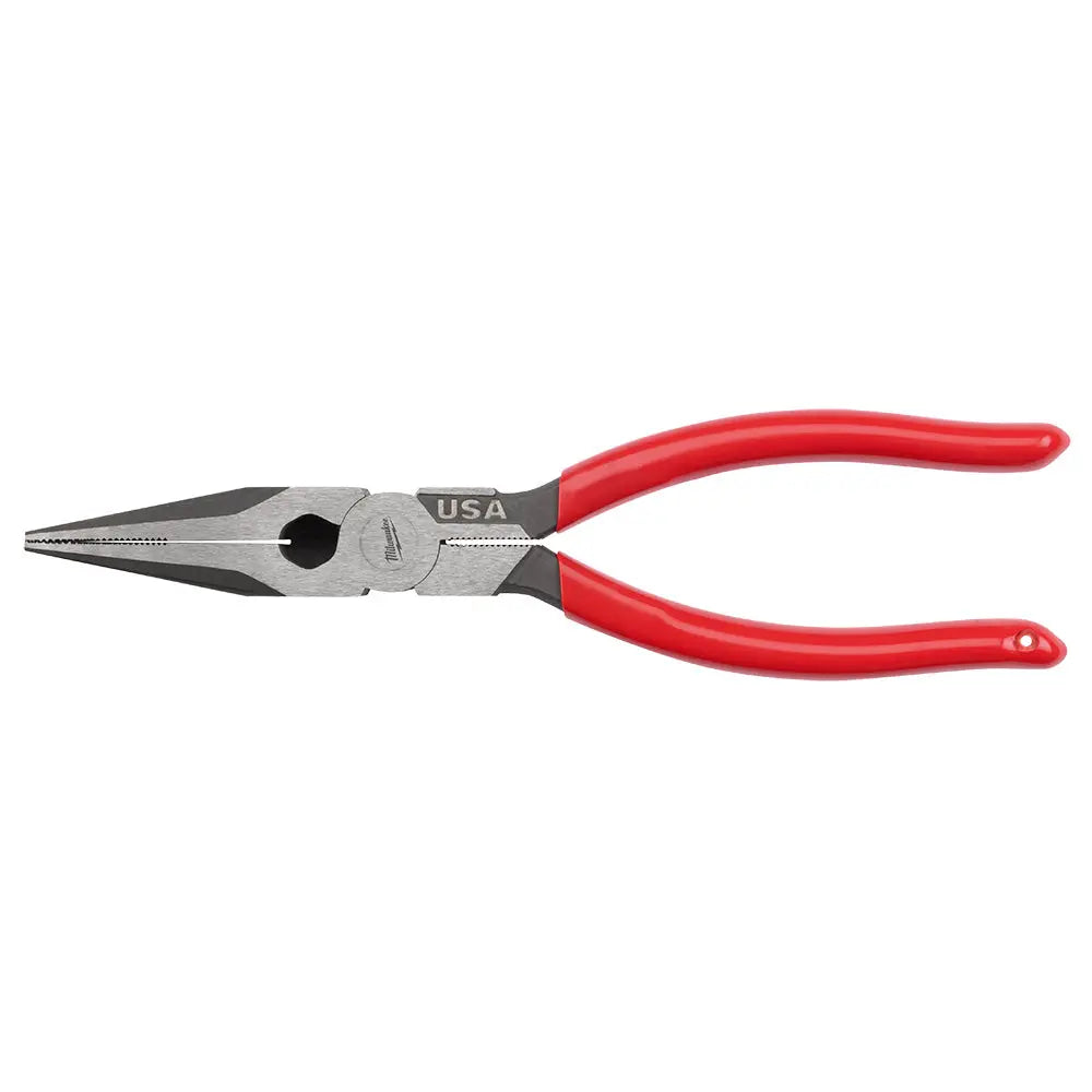 Milwaukee MT505 - 8" Long Nose Dipped Grip Pliers (USA) - Wise Line Tools
